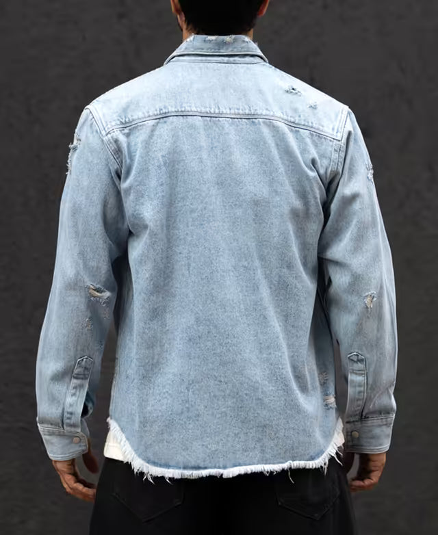 Blue Denim Regular Fit Full Sleeves Shirt
