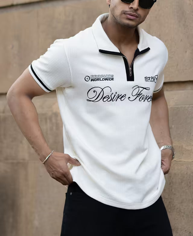 Off White Half Sleeves T-Shirt