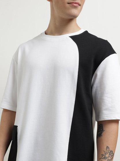 Colourblocked Round Neck Short Sleeves Oversized T-shirt & Joggers Co-Ords