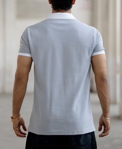 Cloud Blue Regular Fit Half Sleeves T-Shirt