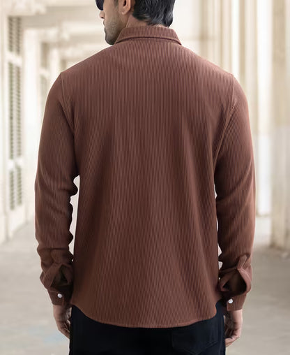 Cocoa Brown Regular Fit Full Sleeve Shirt