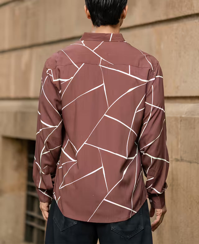 Brown Lightweight Printed Shirt