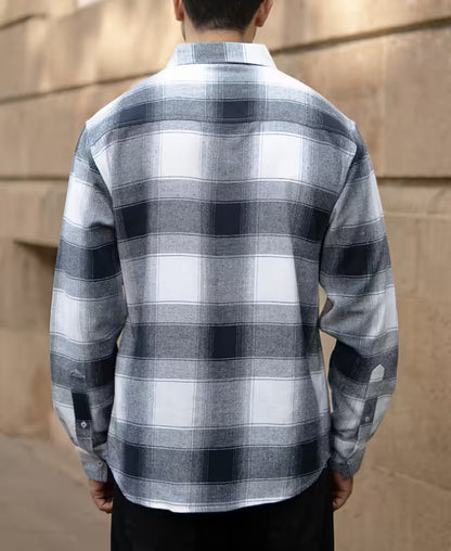 Navy Flannel Checks Shirt