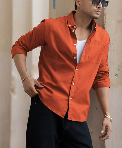 Rust Lightweight Shirt With Pocket