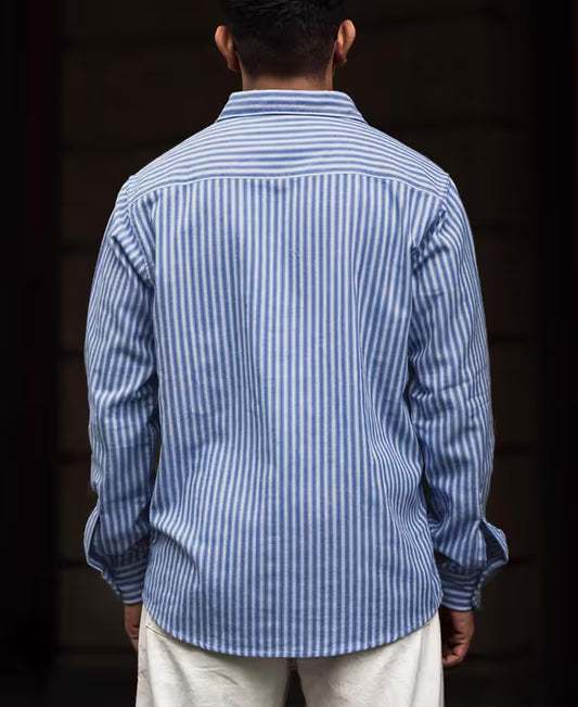 Blue Stripes Full Sleeves Shirt
