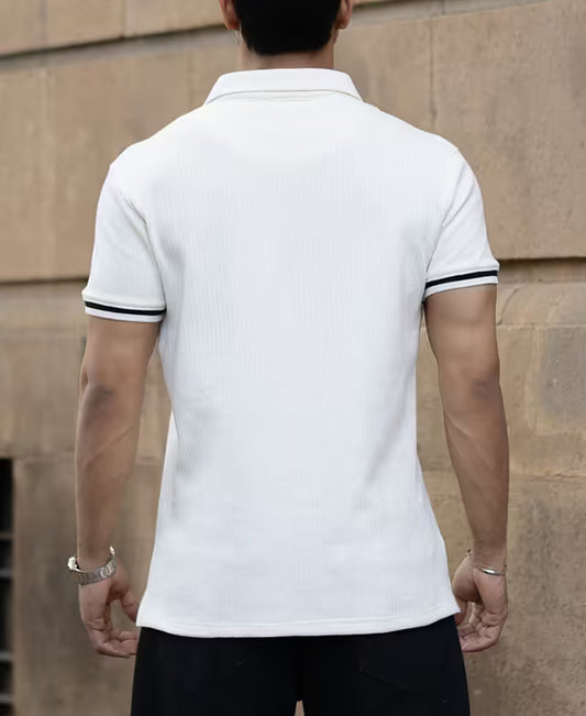 Off White Half Sleeves T-Shirt