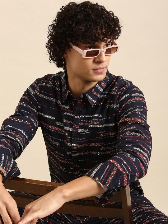 Men Pure Cotton Printed Co-Ords