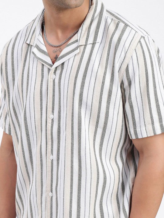 Striped Shirt With Shorts Co-Ords