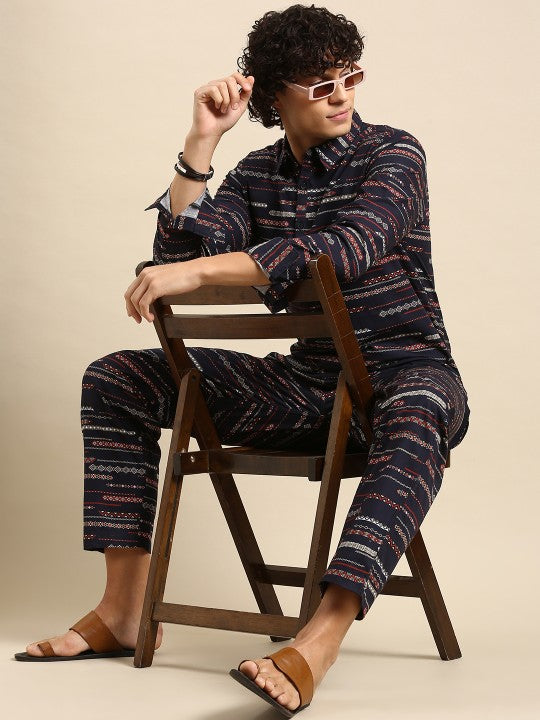 Men Pure Cotton Printed Co-Ords
