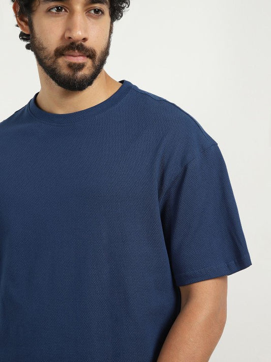 Oversized Textured T-shirt and Joggers Co-ord Set