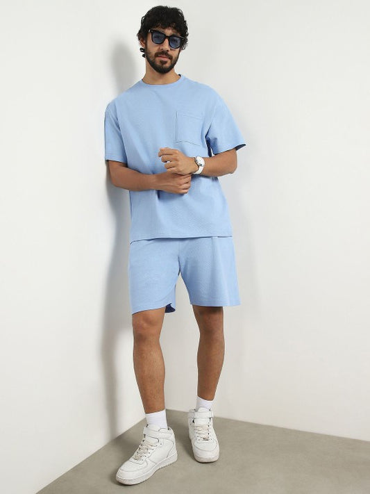 Oversized Textured T-shirt and shorts Co-ord Set
