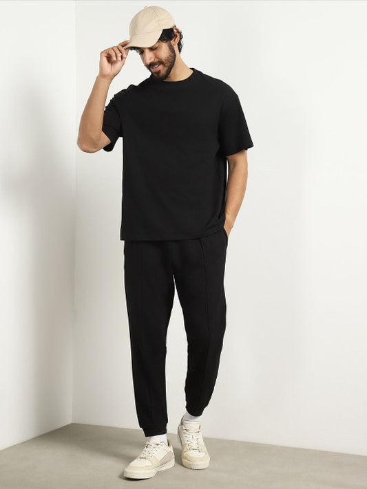 Oversized Textured T-shirt and Joggers Co-ord Set