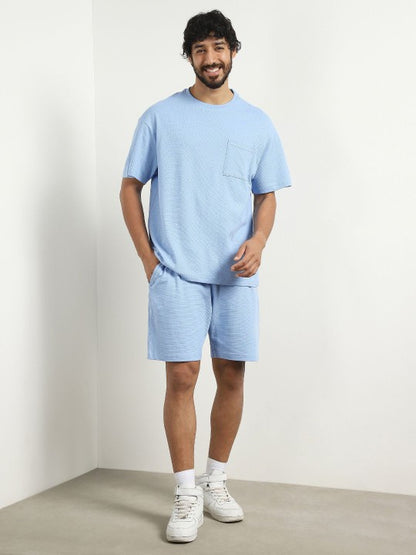 Oversized Textured T-shirt and shorts Co-ord Set