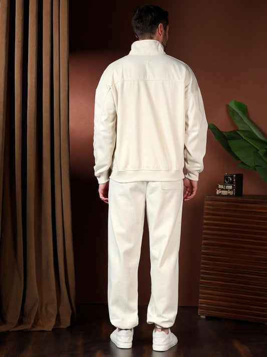 High Neck Acrylic Sweatshirt With Joggers Co-Ords