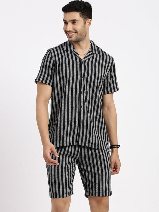 Striped Shirt With Short Co-Ords