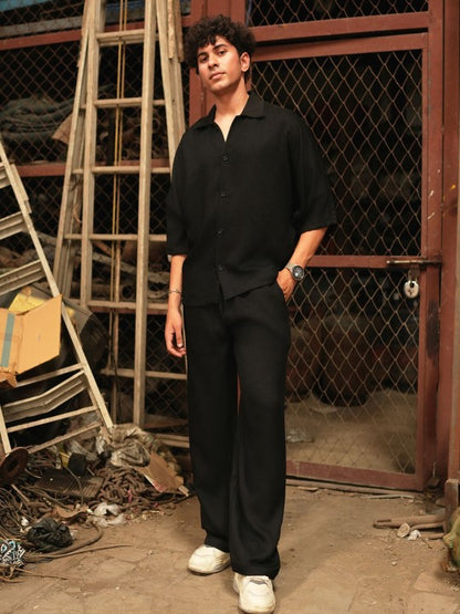 Shirt Collar Short Sleeves Shirt With Trouser Co-Ords