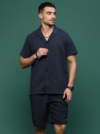 Cuban Collar Shirt With Shorts Co-Ords