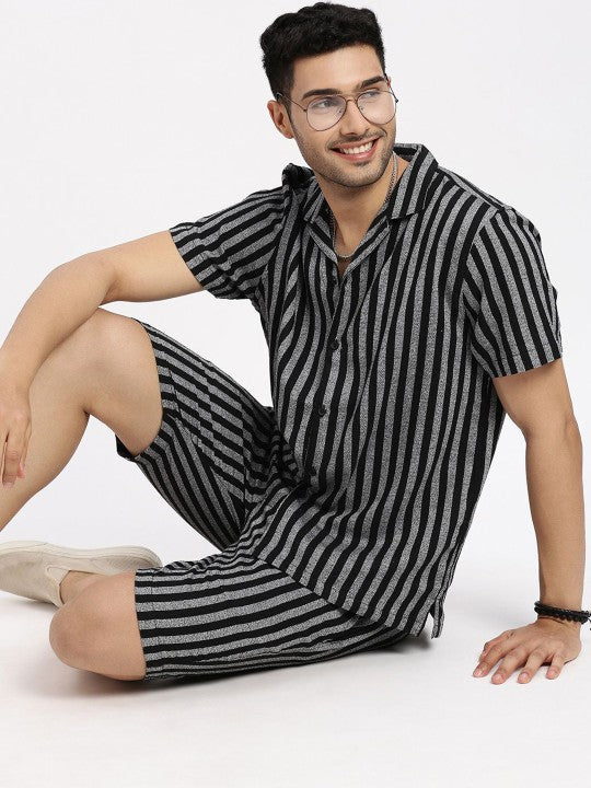 Striped Shirt With Short Co-Ords