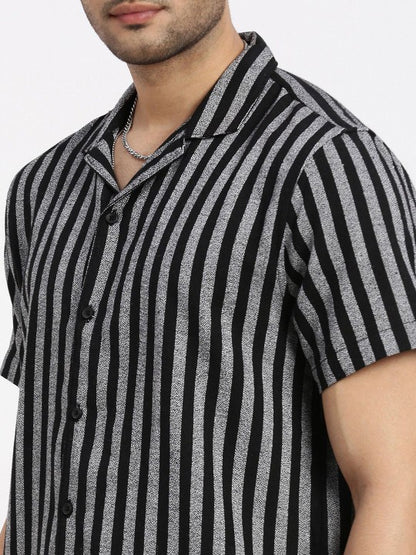 Striped Shirt With Short Co-Ords