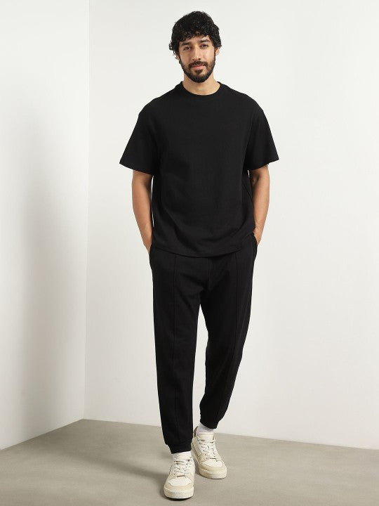 Oversized Textured T-shirt and Joggers Co-ord Set