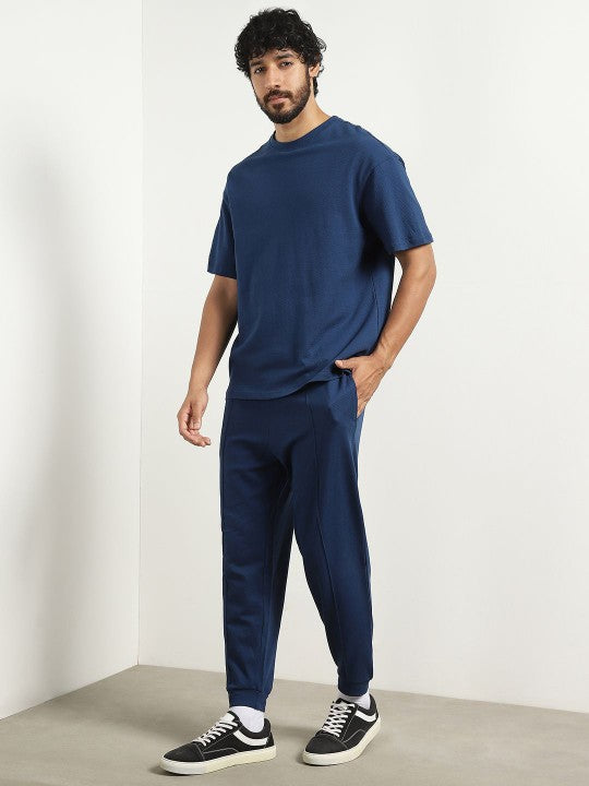 Oversized Textured T-shirt and Joggers Co-ord Set