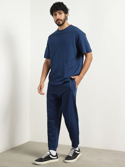 Oversized Textured T-shirt and Joggers Co-ord Set