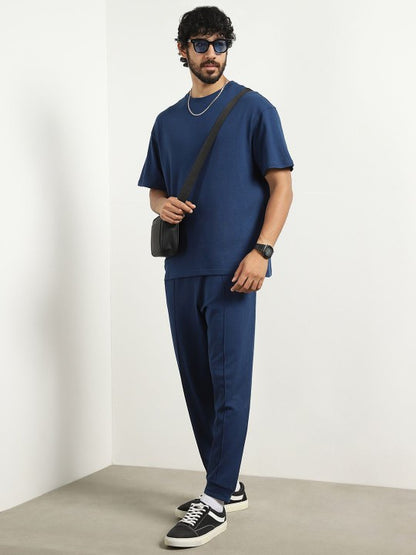Oversized Textured T-shirt and Joggers Co-ord Set