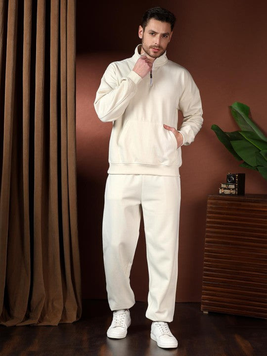 High Neck Acrylic Sweatshirt With Joggers Co-Ords