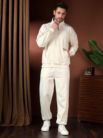 High Neck Acrylic Sweatshirt With Joggers Co-Ords