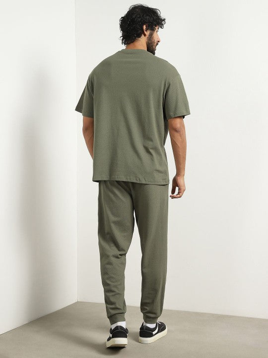 Oversized Textured T-shirt and Joggers Co-ord Set